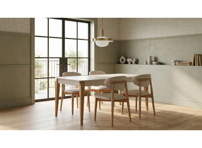 Modern Beige Esstisch Stühle 4x Ohne Armlehne statusbezogen weich