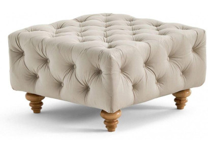 Beiger weicher Hocker Gesteppter Textil-Fußhocker Chesterfield Wohnzimmer