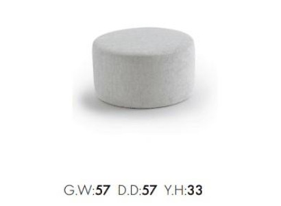 Runder grauer Hocker Weicher Hocker Sitzkissen moderner Stil Wohnzimmer