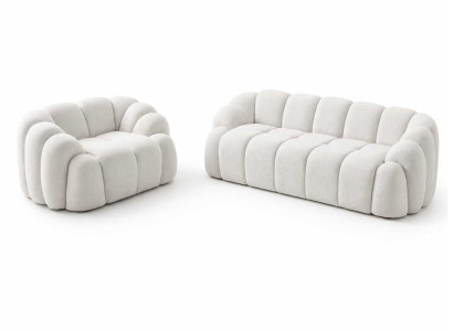 Sofa Set 3+1 Sitzer Wohnzimmer Stilvolles Polstermöbel Modernes Design