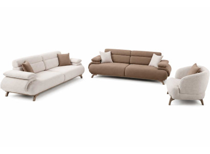 Wohnzimmer Set 3+3+1 Sitzer Luxusmöbel Komfortabel Sofagarnitur