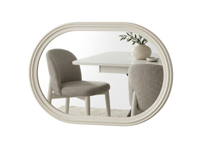 Spiegel Stil modern weiß Wohnzimmer praktisch bequem Oval
