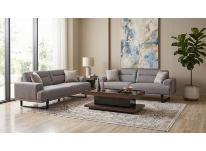 Hochwertiges Wohnzimmer-Set mit 3+3-Sitzer und Couchtisch 3tlg.