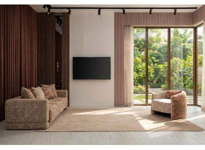 Wohnzimmer Set Beige Sofa Sessel Elegant Harmonisch Exklusiv Stil