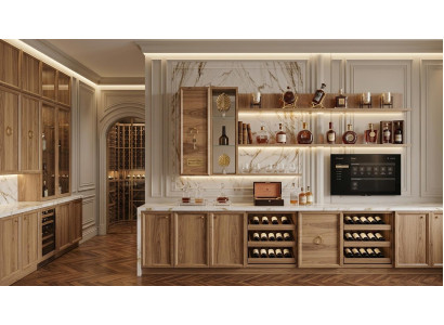 Wandschrank Wandregal Stil modern braun Wohnzimmer praktisch