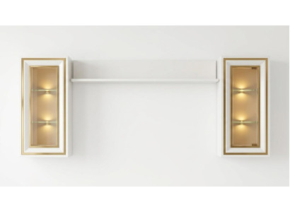 Wandschrank Wandregal Stil modern weiß bequem praktisch Glas