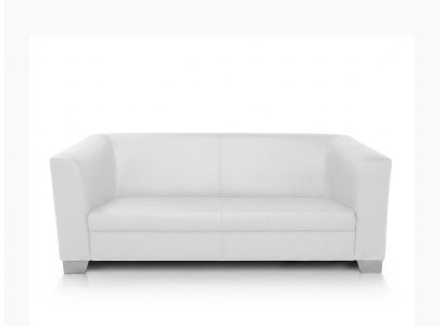 Weißes 3-Sitzer-Ledersofa minimalistisch Bürosofas und Wohnzimmersofas