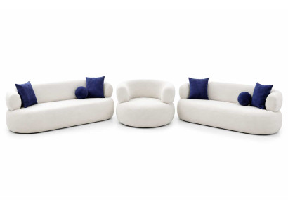 Modernes Sofagarnitur 3+3+1 Sitzer Luxuriöses Wohnzimmer Elegantes Set 3tlg