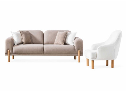 Wohnzimmer Sofa Set 3+1 Sitzer Komfortabel Elegant Sofagarnitur 2tlg