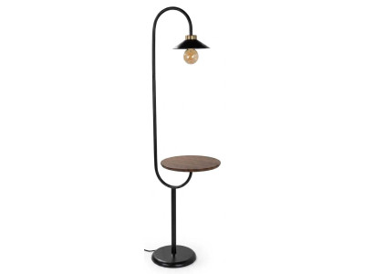 Stehleuchte Beistelltisch Industrial Design Holz Metall Regal Lampe