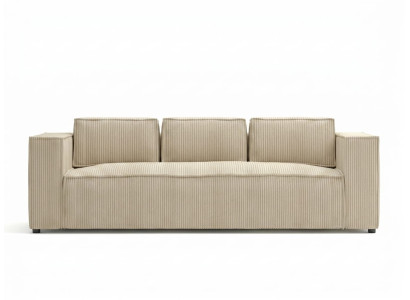 Beiges 3-Sitzer-Sofa  Weiches Textilsofa Polstermöbel für das Wohnzimmer