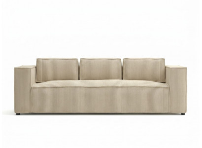 Beiges 3-Sitzer-Sofa  Weiches Textilsofa Polstermöbel für das Wohnzimmer