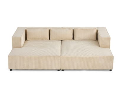 Beiges 4-Sitzer-Sofa aus Stoff  großes weiches Sofa Polstermöbel Wohnzimmer
