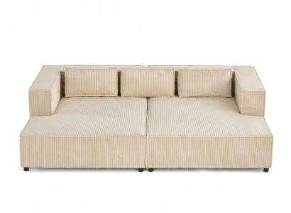 Beiges 4-Sitzer-Sofa aus Stoff  großes weiches Sofa Polstermöbel Wohnzimmer