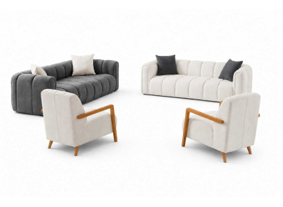 Polstermöbel Sofagarnitur 3+3+1+1 Sitzer Wohnzimmer Elegant Set 4tlg