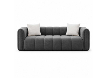 Wohnzimmer Grau 3-Sitzer Sofa Polstersofa Luxuriöser Designer Sitzmöbel