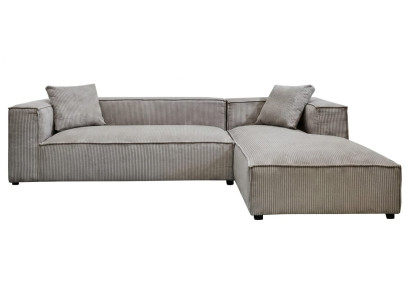 Graues weiches L-förmiges Ecksofa bequemes Stoffsofa Sofa mit Kissen