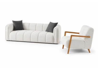 Sofa Set 3+1 Sitzer Wohnzimmer Luxusmöbel Elegant Sofagarnitur