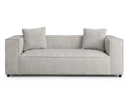 Stilvolles graues 2-Sitzer-Sofa Sofa mit Stoffbezug Polstermöbel Wohnzimmer