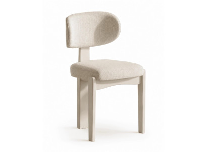 Beiger Esszimmerstuhl Gepolsterter Stuhl  Designerstuhl moderner Stil