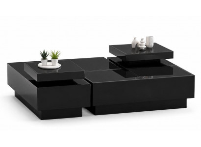 Monochrom Couchtisch Minimalismus Schwarz Mehrstufig Avantgardistisch
