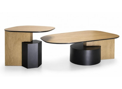 Couchtisch Modern Beige Ungewöhnliche Form Geometrisch Einzigartig