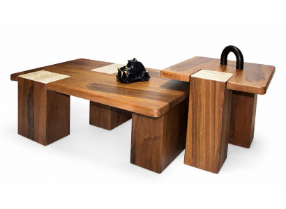 Couchtisch Modern Braun Massiv Schlicht Strukturiert Hochwertig Holz