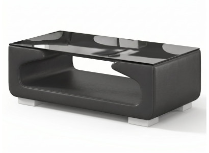Eleganter Couchtisch Schwarz Glasplatte Modern Wohnzimmer Design Tisch