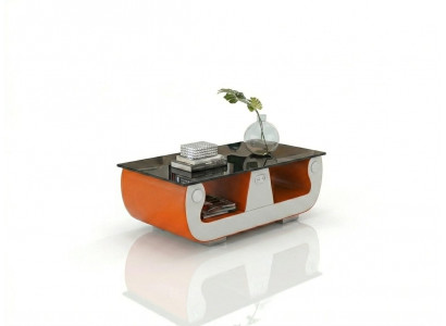 Couchtisch Modern Orange Leder Design Wohnzimmertisch Beistelltisch