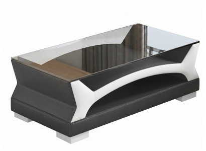 Couchtisch Schwarz Weiß Modern Glasplatte Wohnzimmer Design Möbel
