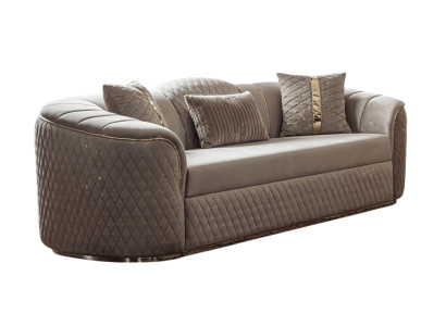 Komfortables Beiges Schlafsofa Wohnzimmer Polstercouch 3-Sitzer
