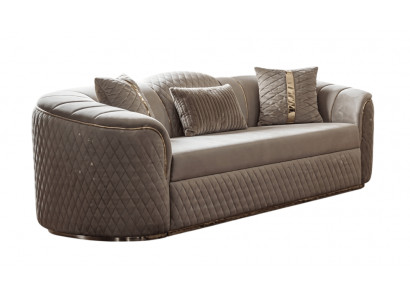 Komfortables Beiges Schlafsofa Wohnzimmer Polstercouch 3-Sitzer
