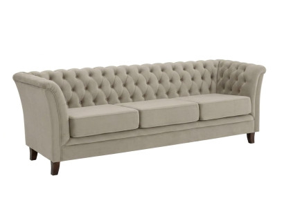 Graues 3-Sitzer-Schlafsofa Ausziehbares Stoffsofa Polstermöbel Chesterfield