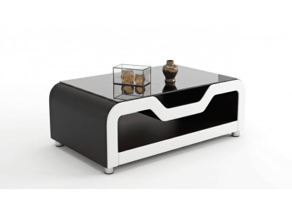 Couchtisch Modern Schwarz Weiß Hochglanz Elegant Design Wohnzimmertisch *