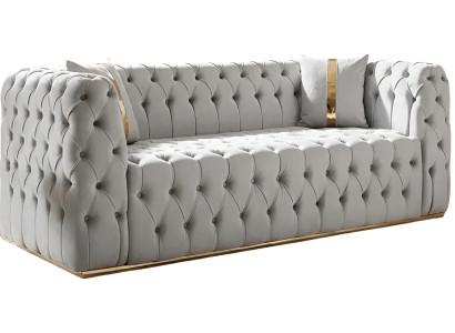 Stilvoller Chesterfield Weißer 3-Sitzer Bequemer Sitzkomfort Möbel
