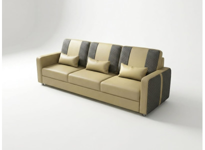 Leder Sofa 3-Sitzer Modern Beige Grau Couch Design Set Polstersofa *