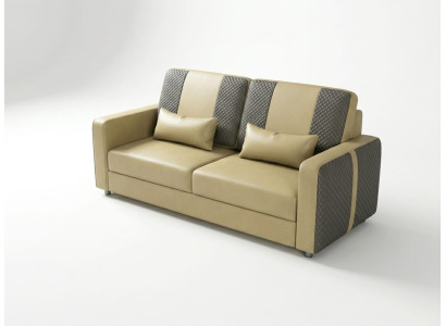 Leder Sofa 2-Sitzer Modern Beige Grau Komfort Couch Design Polstersofa *