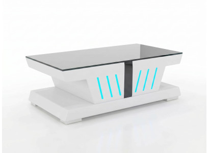 LED Couchtisch Weiß Modern Design Wohnzimmer Tisch Möbel Praktisch *