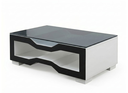 Couchtisch Weiß Schwarz Glasplatte Wohnzimmer Design Möbel Praktisch *
