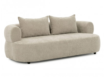 Beiges 3-Sitzer-Sofa luxuriöses Stoffsofa Polstermöbel für das Wohnzimmer