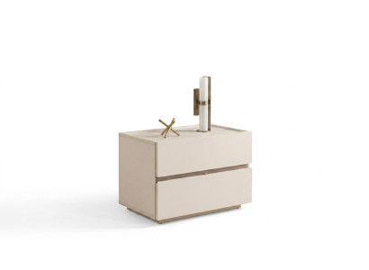 Nachttisch Modern Beige Elegant Nachtkommode Set Schlafzimmer