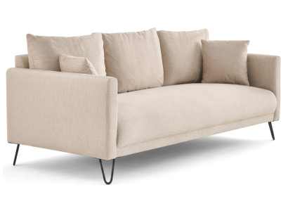 Elegantes beigefarbenes 3-Sitzer-Sofa aus Stoff Polstermöbel Wohnzimmer