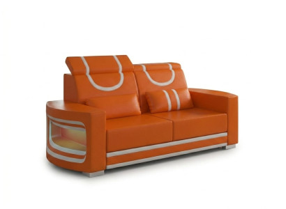 Orange Weiß 2-Sitzer Sofa Modern Wohnzimmer Luxus Couch Design Möbel *