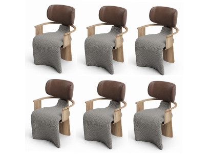 Stühle Moderner Stil Textil Holz Rückenlehne Bequem Elegant Hochwertig
