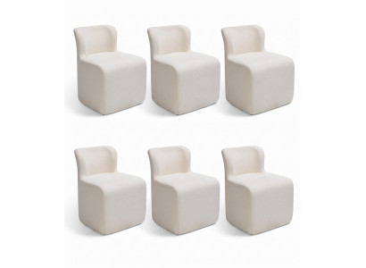 Stühle Gruppe Modernes Design Weiss Textil Formschön Klar Elegant