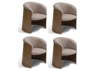 Stühle Modernes Design Beige Grau Textil Holz Komfortabel Hochwertig