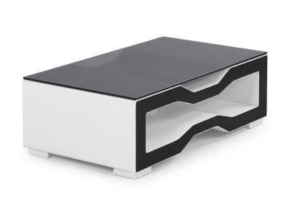 Couchtisch Modern Schwarz Weiß Hochglanz Elegant Wohnzimmertisch Top *