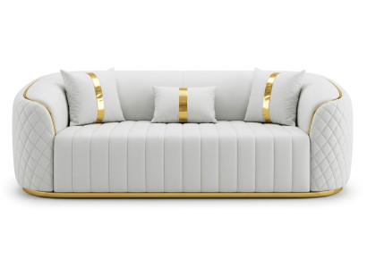 Edle Wohnzimmer Polstercouch Exklusiver 3-Sitzer Luxus Stoffcouch
