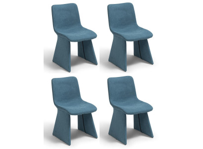 Stuhl Set Modernes Design Blau Textil Stoff Stabil Ergonomisch Bequem