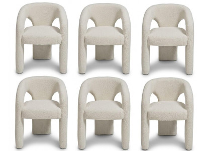 Stühle Gruppe Modernes Design Weiss Textil Komfortabel Stabil Elegant